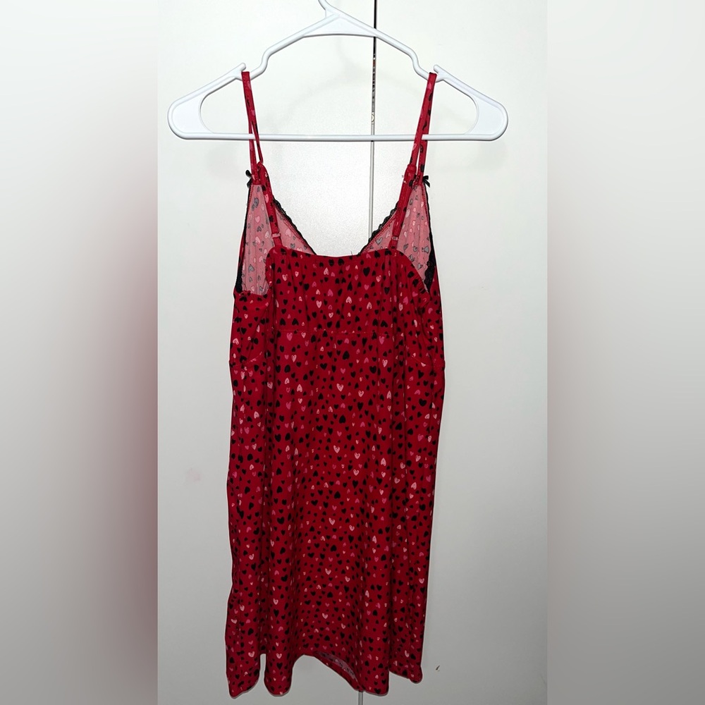 Red Heart Patterned Women's ROBE AND ALEEP DRESS “ Rene Rofe” - Picture 4 of 6